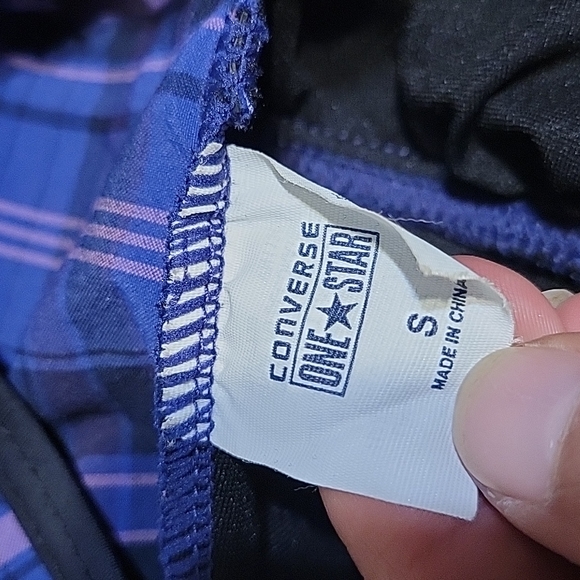 Converse small purple and black one piece daux button high cut bottom swimsuit - Picture 4 of 9